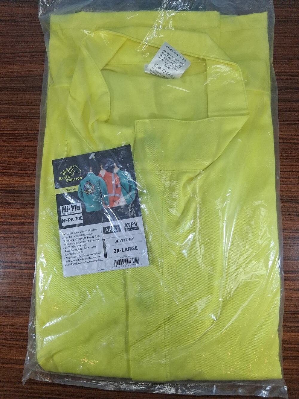 Black Stallion Hi-Vis FR Jacket ARC 2 Rated 2XL JF1117-HY ATPV Welding Safety
